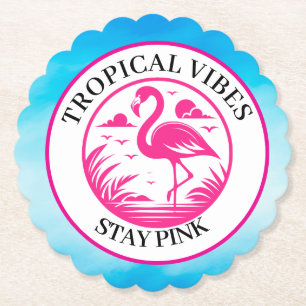 Porta-copo De Papel Design de Círculo de Verão Flamingo Rosa-