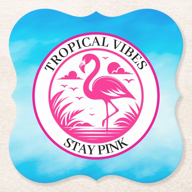 Porta-copo De Papel Design de Círculo de Verão Flamingo Rosa-68730 (Frente)