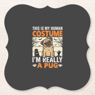 Porta-copo De Papel Design de Fantasia Humana de Pug Engraçado para o
