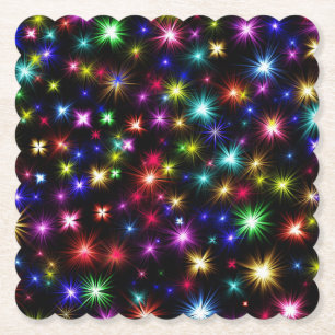 Porta-copo De Papel Design de Fogos de Artifício Estrelas Coloridas