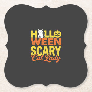 Porta-copo De Papel Design de Halloween da Senhora Gata Assustadora_1