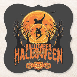 Porta-copo De Papel Design de Lua de Skateboard de Halloween