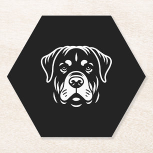 Porta-copo De Papel Design de Mínimo Rottweiler - Arte de Linha Negrit