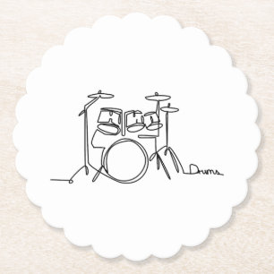 Porta-copo De Papel Design de Música de Baterista Tambores de Uma Linh