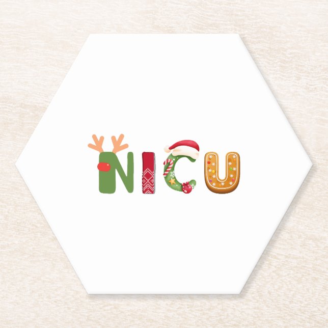 Porta-copo De Papel Design de Natal da NICU (Frente)