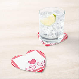 Porta-copo De Papel Design de Pássaro Fofo e Amor de Coração