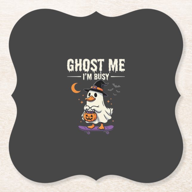 Porta-copo De Papel Design de Skate Halloween Ghost Duck_1 (Frente)