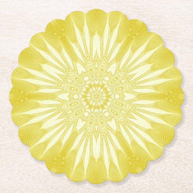Porta-copo De Papel Design de Tulle Amarelo Sunshine (Frente)