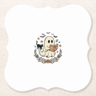 Porta-copo De Papel Design de Vetor Floral de Gato Fantasma Vintage de
