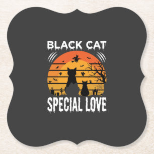Porta-copo De Papel Design Gótico de Amor Especial de Gato Preto no Ha