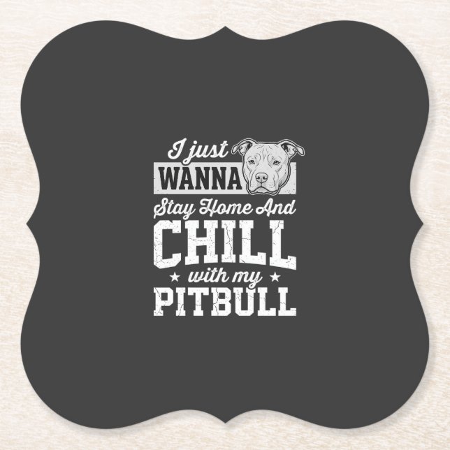 Porta-copo De Papel Design Pitbull Fique em Casa e Relaxe (Frente)