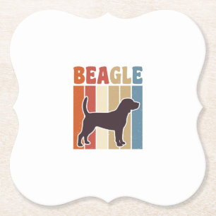 Porta-copo De Papel Design Vetorial de Listra Retro de Cachorro Beagle