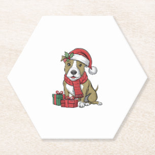 Porta-copo De Papel Desorte do Partido Xmas - Cão de Pitbull Terrier A