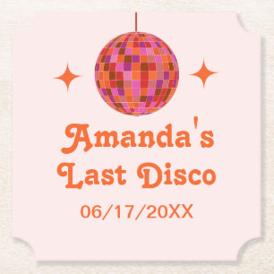 Porta-copo De Papel Despedida de Solteira Pink Orange Groovy Último Di