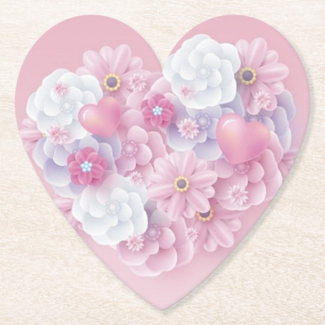 Porta-copo De Papel Dessous-de-verre en papier cœur (Frente)