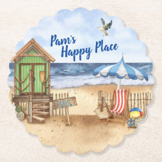 Porta-copo De Papel Dia da praia Papel redondo personalizado na praia