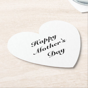 Porta-copo De Papel Dia de as mães feliz, branco preto elegante clás
