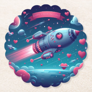 Porta-copo De Papel dia de os namorados de espaçonave legal/futurista