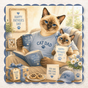 Porta-copo De Papel Dia dos Pais para Amantes de Gatos Pai de Gato