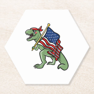 Porta-copo De Papel Dinossauro 4 de julho Bandeira Americana Patriótic
