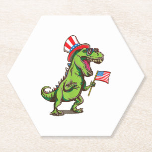 Porta-copo De Papel Dinossauro 4 de julho presente Engraçado Amerissau