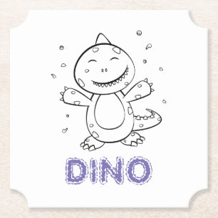Porta-copo De Papel Dinossauro - Animais de Arte Desenhados em Preto e