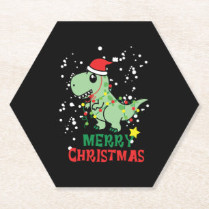 Porta-copo De Papel Dinossauro Feliz Natal