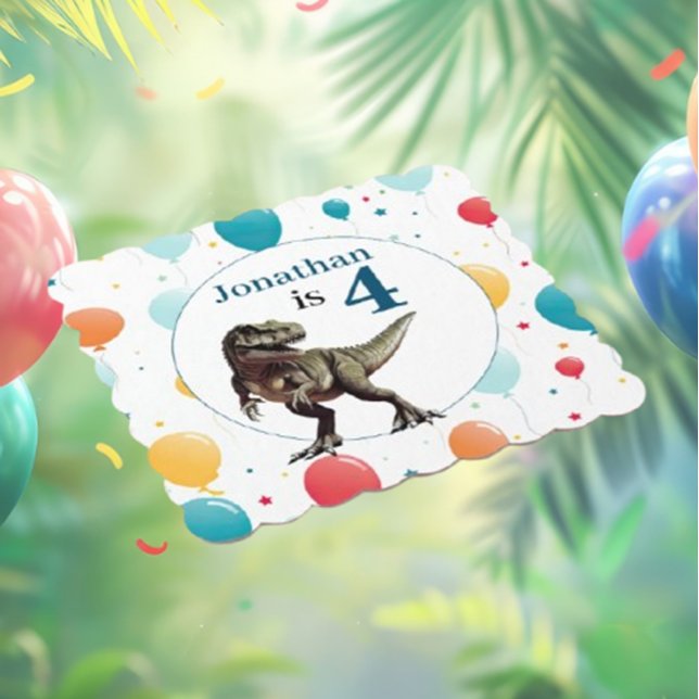 Porta-copo De Papel Dinossauro T Rex Aniversário Azul ( cool T-Rex birthday blue paper coasters to add some fun to the party. )