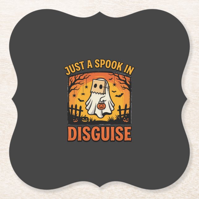Porta-copo De Papel Disfarce de Fantasma de Halloween (Frente)