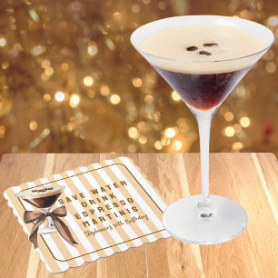 Porta-copo De Papel Divertido Economize Água Beba Espresso Martinis An