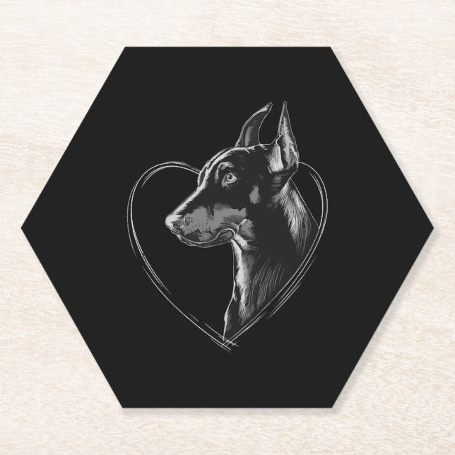 Porta-copo De Papel Doberman Pinscher (Frente)