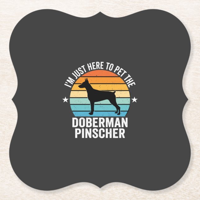 Porta-copo De Papel Dobermann Retro acariciar (Frente)