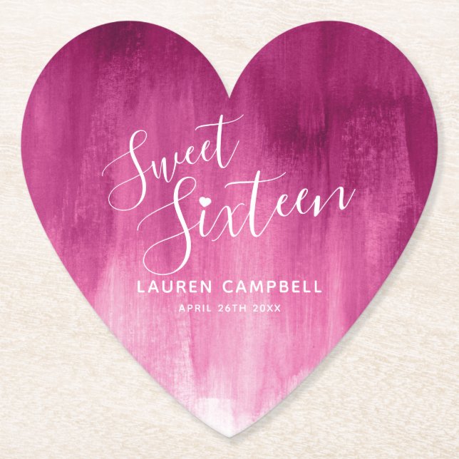 Porta-copo De Papel Doce aniversário de dezesseis anos arte moderna ro (Frente)