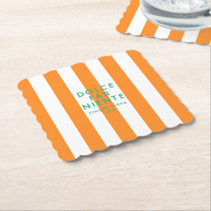 Porta-copo De Papel Dolce Far Niente Cinque Terra Orange Cabana Stripe