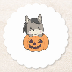 Porta-copo De Papel Donkey Em Pumpkin Doce Donkey Feliz Halloween
