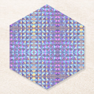 Porta-copo De Papel Dourado, Azul e Roxo Geométrico Iridescente 2