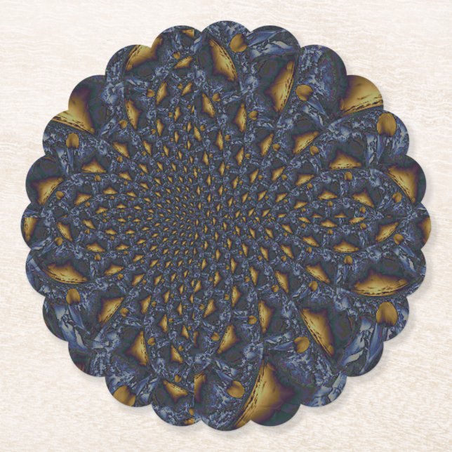 Porta-copo De Papel Dourado e Silver Blue Molten Metal (Frente)