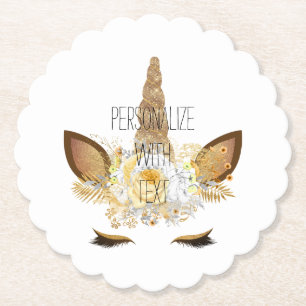 Porta-copo De Papel Dourado Glitzy Sparkle Unicorn