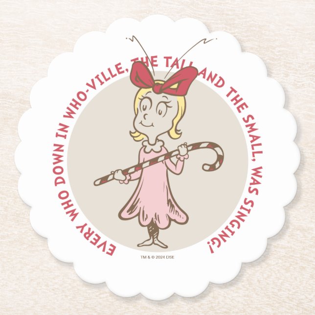 Porta-copo De Papel Dr. Seuss | Grpolegadas | Cindy-Lou Who - Cute Quo (Frente)