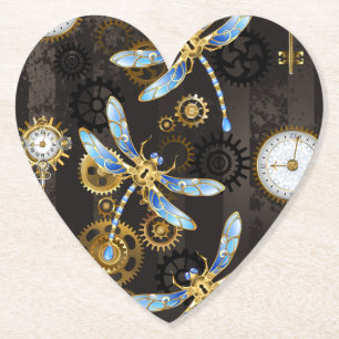 Porta-copo De Papel Dragões-do-galho-do-mar em fundo listrado castanho