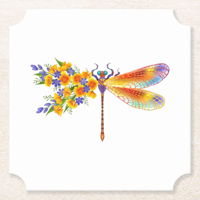 Porta-copo De Papel Dragonfly Amarelo (Frente)