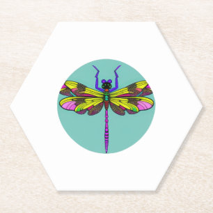 Porta-copo De Papel Dragonfly Belo, colorido e ornamentado