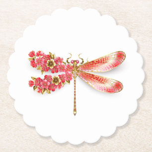 Porta-copo De Papel Dragonfly com joalheria sakura