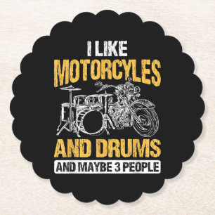Porta-copo De Papel Drummer Drummer Eu Gosto De Motociclos E Tambores