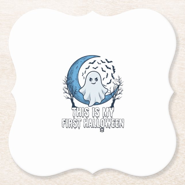Porta-copo De Papel É Primeiro Fantasma de Halloween Lua Crescente Mor (Frente)