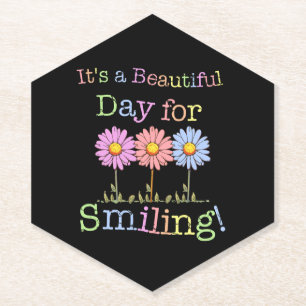 Porta-copo De Papel É um belo dia para o sorriso gráfico - Hexágono