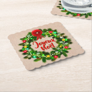 Porta-copo De Papel Editar Texto Joyeux Noël
