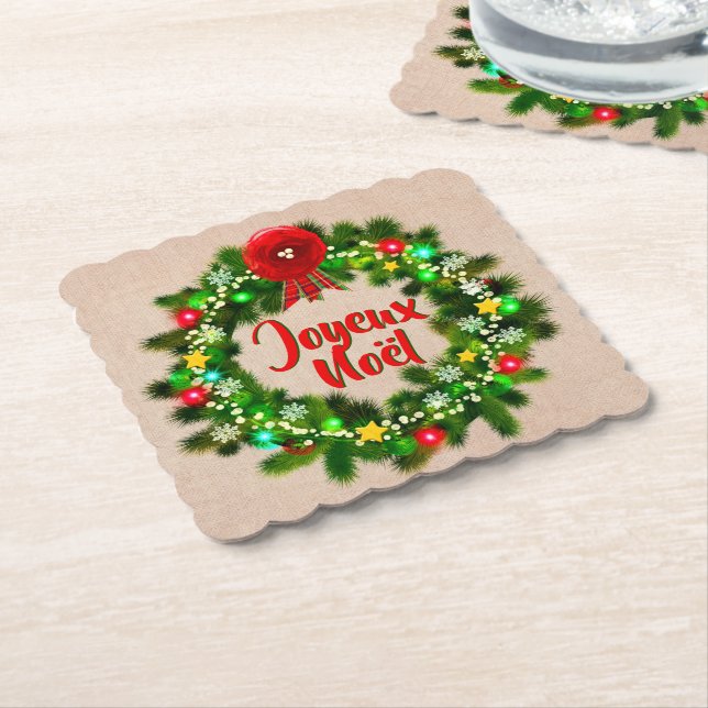 Porta-copo De Papel Editar Texto Joyeux Noël (Angular)