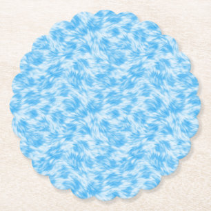 Porta-copo De Papel Efeito de pelo falso azul e branco
