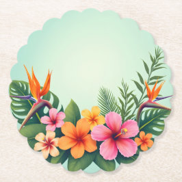 Porta-copo De Papel Elegância Floral Tropical